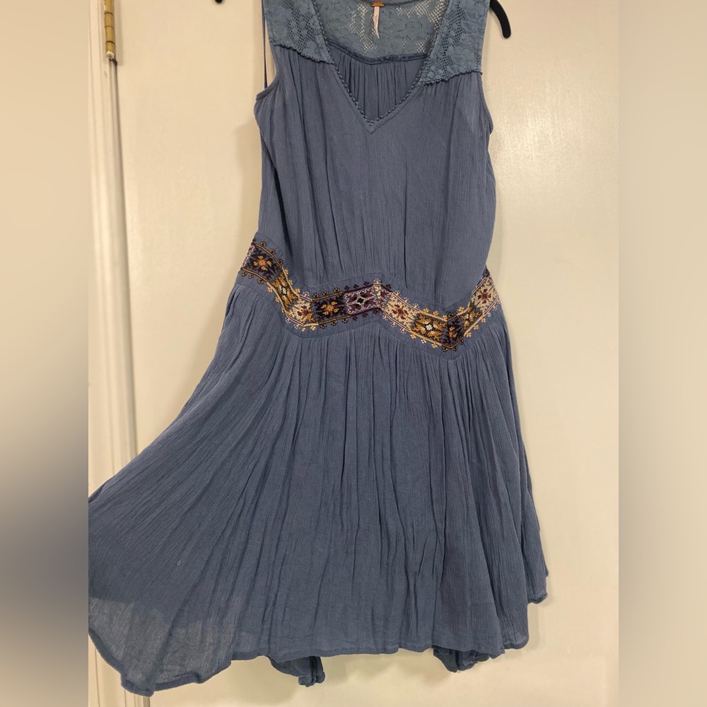 Free People Blue Sleeveless Dress - Size Medium - Picture 3 of 8